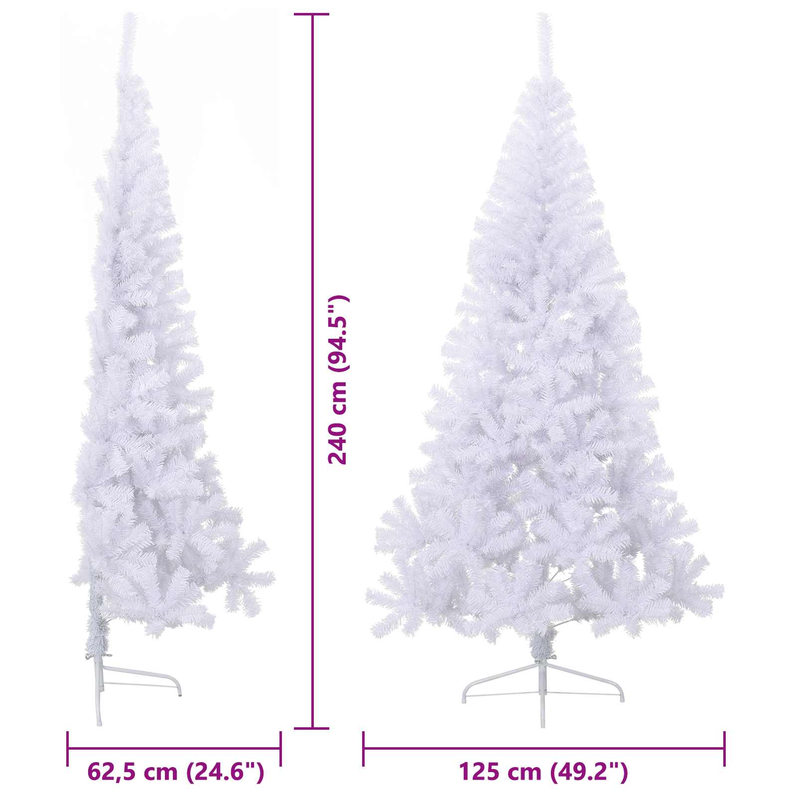 Umělý Vánoční Stromeček S Stojanem Bílá 240 Cm Pvc A Ocel