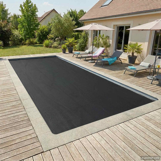 Solární Kryt Na Bazén 1000 X 500 Cm 110 Μm Čtvercový Pe Černá