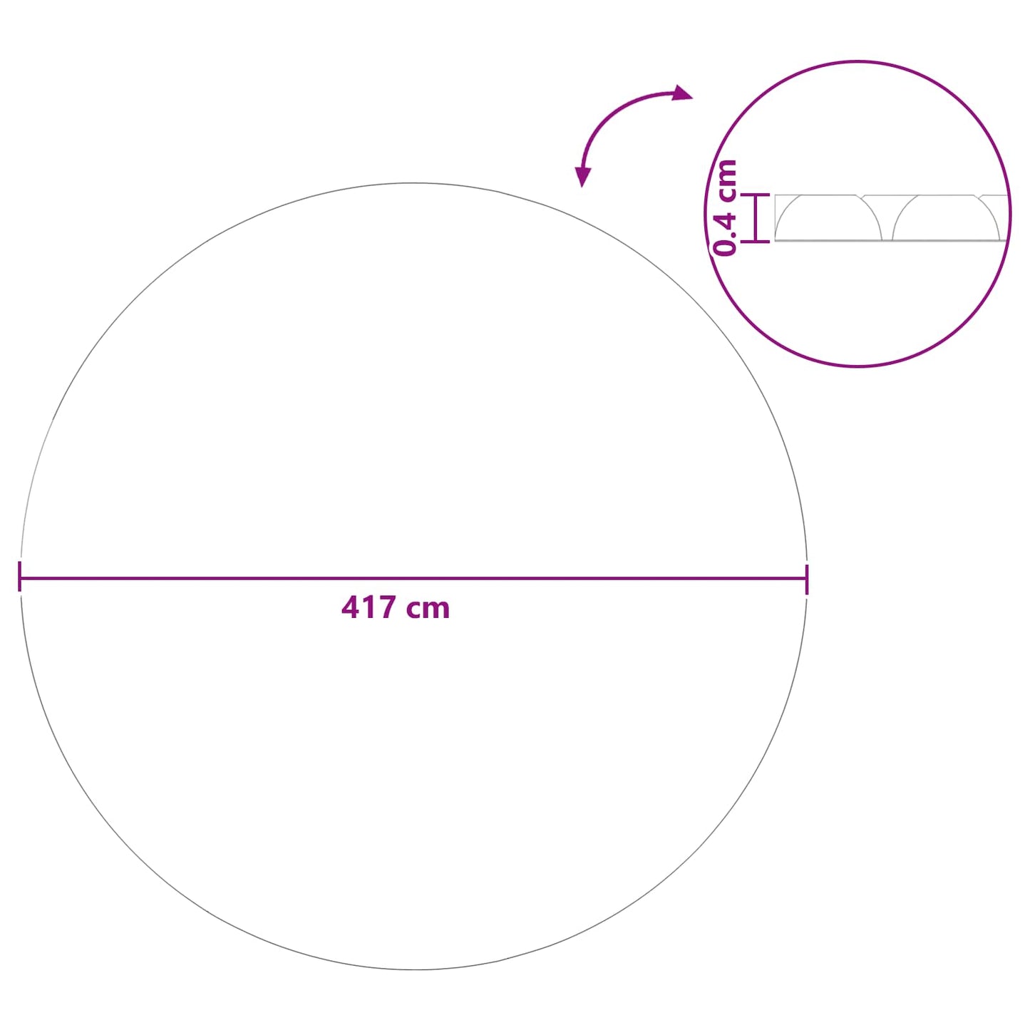 Solární Kryt Bazénu Těžké Kvality Ø 417 Cm 200 Μm Kulatý Pe