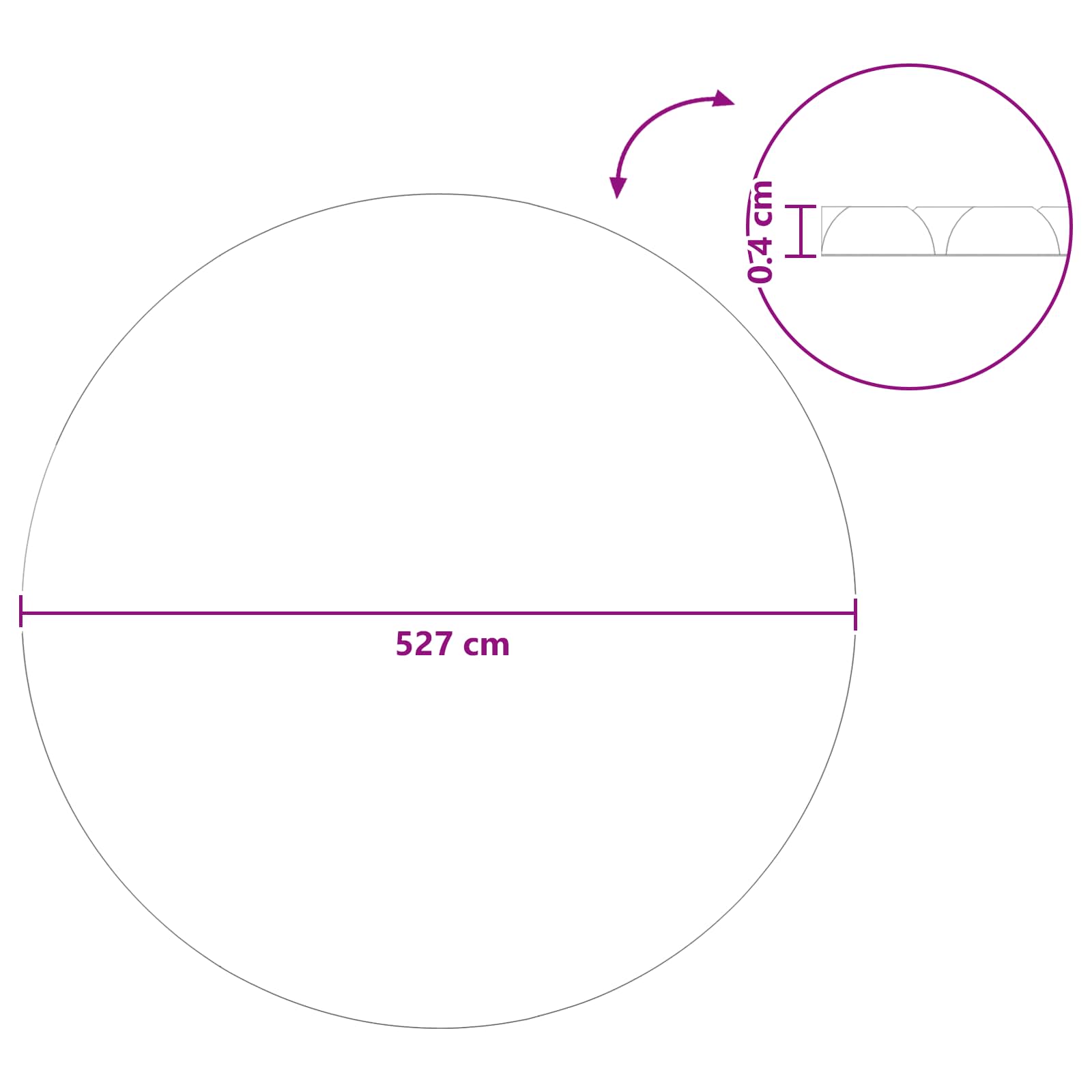 Solární Kryt Bazénu Těžké Kvality Ø 527 Cm 200 Μm Kulatý Pe