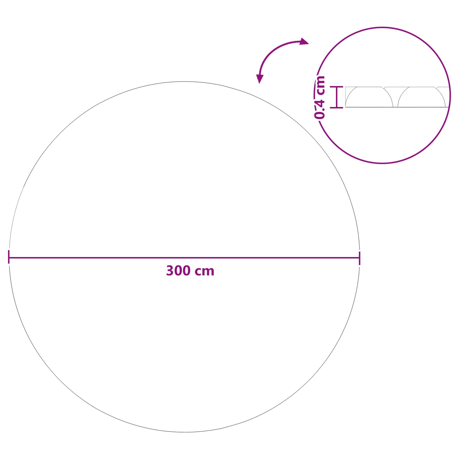 Solární Bazénová Plachta Extra Těžká Ø 300 Cm 400 Μm Kulatý Pe