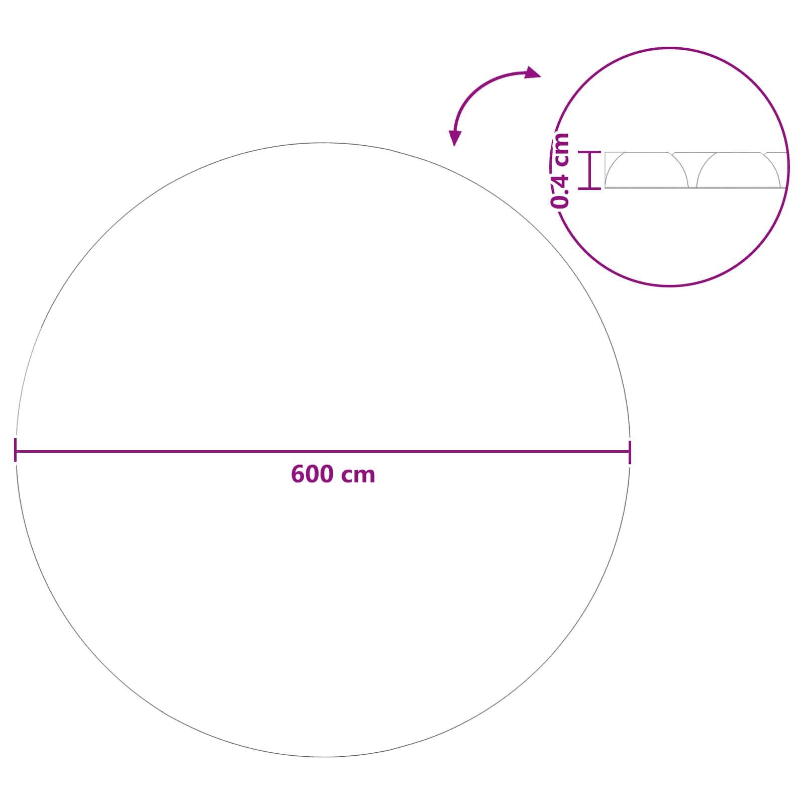 Solární Kryt Na Bazén Ø 600 Cm 110 Μm Kulatý Pe Černá