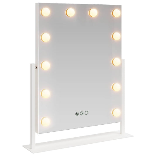 Led Zrcadlo Na Toaletní Stůl Bílá 44 X 10 X 53 Cm Sklo A Ocel