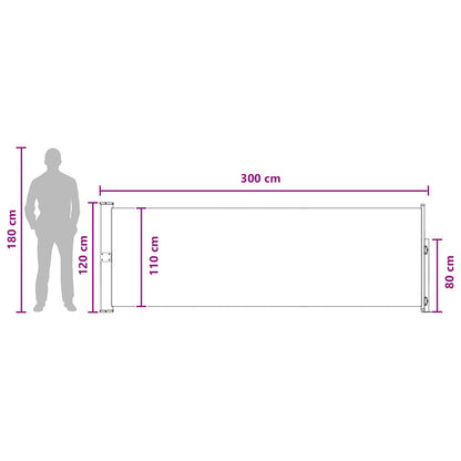 Výsuvná Boční Markýza 120 X 300 Cm Polyester Obdélníkový Taupe