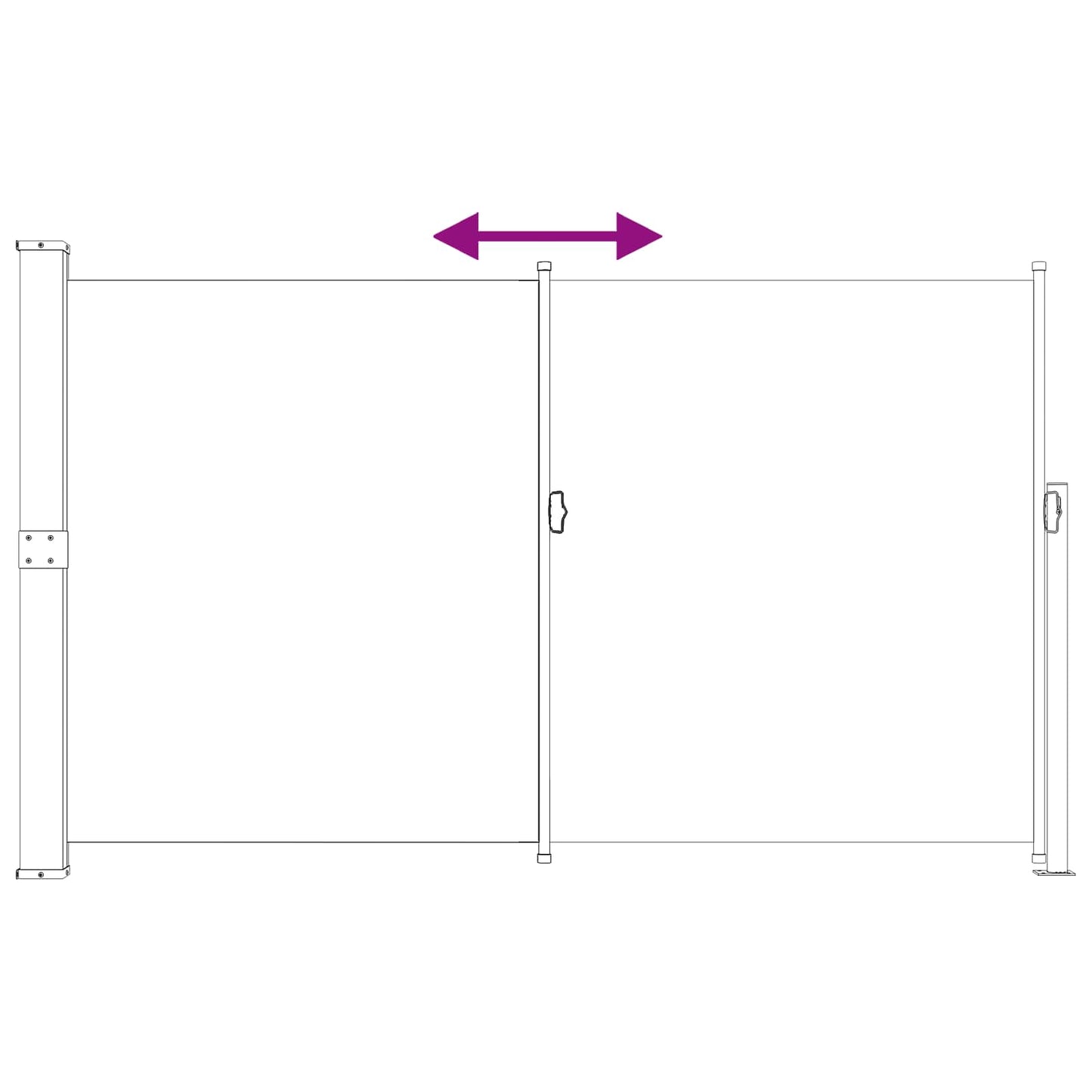 Výsuvná Boční Markýza 180 X 300 Cm Polyester Obdélníkový