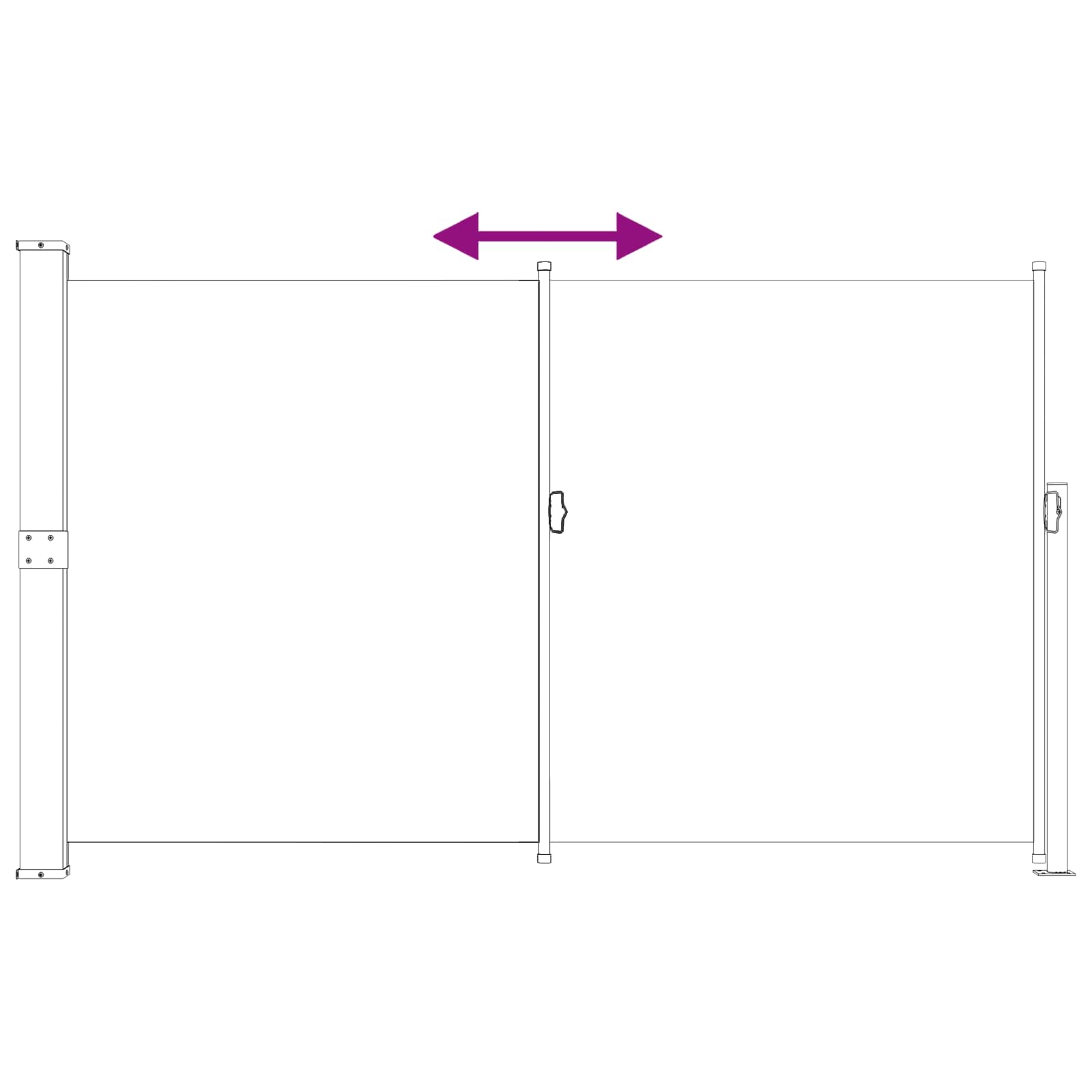 Výsuvná Boční Markýza 180 X 300 Cm Polyester Obdélníkový