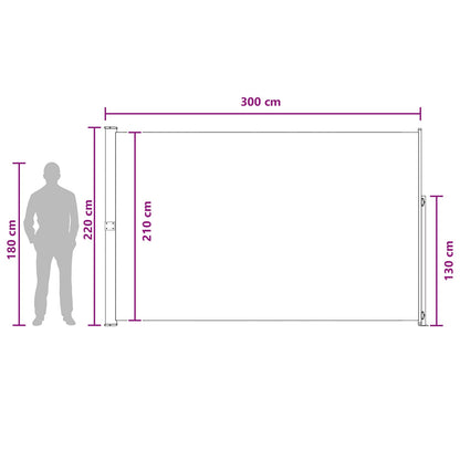 Výsuvná Boční Markýza 220 X 300 Cm Polyester Obdélníkový Taupe
