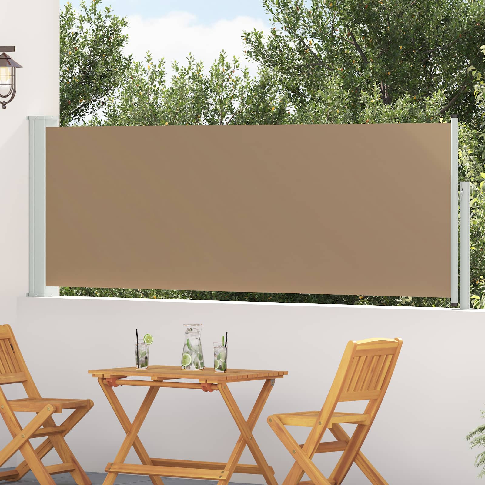 Výsuvná Boční Markýza 500 X 100 Cm Polyester Obdélníkový Taupe