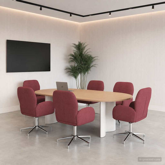 Otáčecí Židle K Psacímu Stolu 6 Ks 54 X 58 X 90 Cm Víno Červené