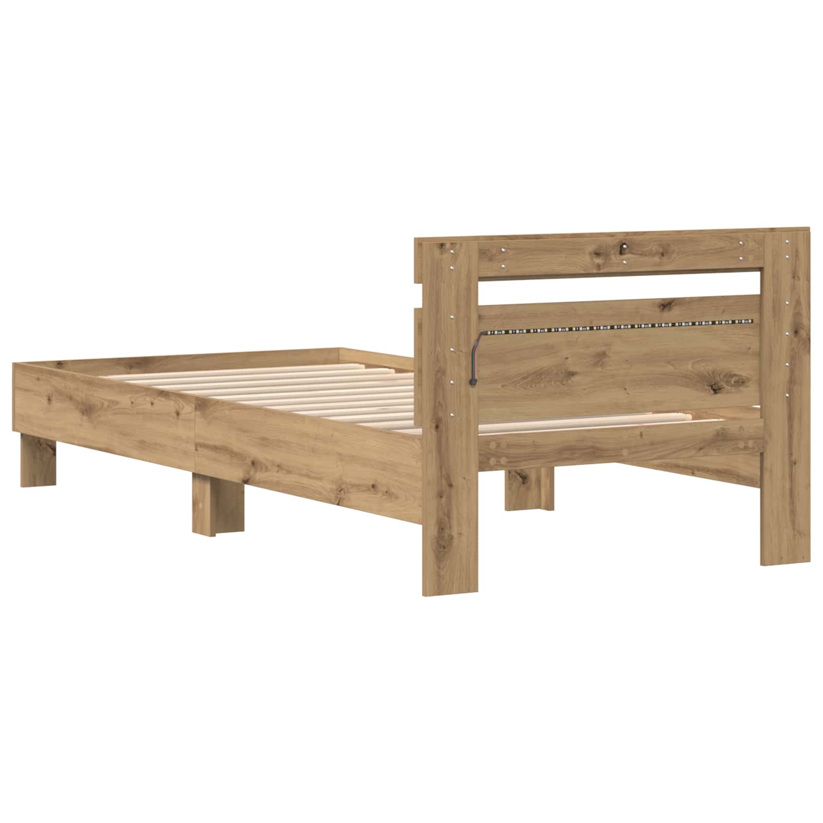 Rám Postele S Led Pásky S Čelo Dub Artisan Kompozitní Dřevo