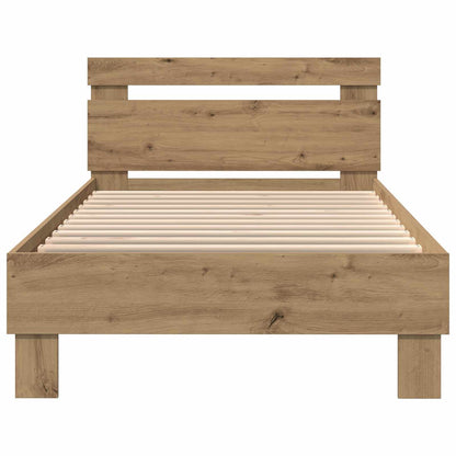 Rám Postele S Led Pásky S Čelo Dub Artisan Kompozitní Dřevo