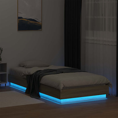Postelový Rám S Led Dub Sonoma 80 X 200 Cm Kompozitní Dřevo