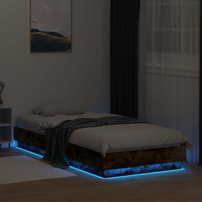 Postelový Rám S Led Kouřový Dub 80 X 200 Cm Kompozitní Dřevo