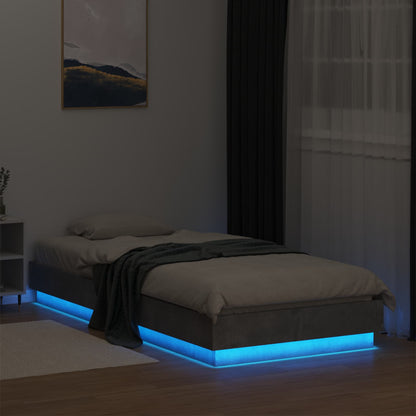Postelový Rám S Led Betonově Šedá 80 X 200 Cm Kompozitní Dřevo