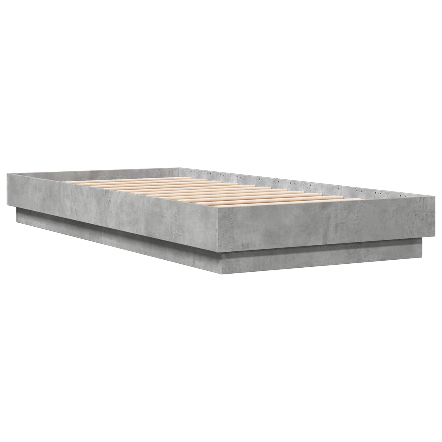 Postelový Rám S Led Betonově Šedá 80 X 200 Cm Kompozitní Dřevo