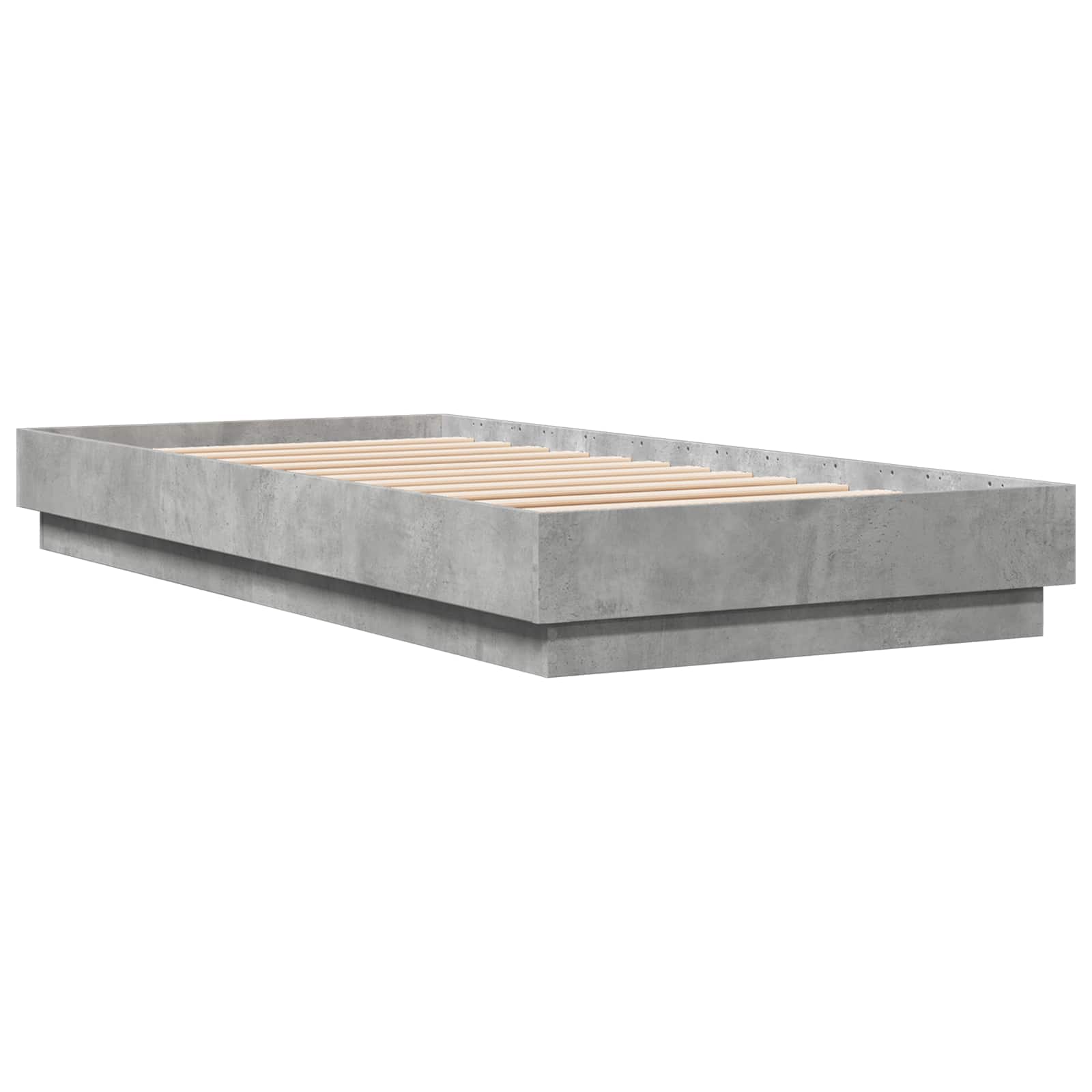 Postelový Rám S Led Betonově Šedá 80 X 200 Cm Kompozitní Dřevo