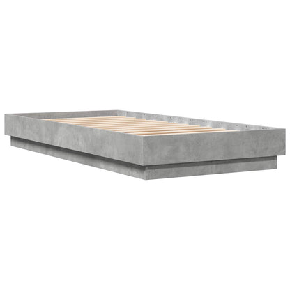 Postelový Rám S Led Betonově Šedá 80 X 200 Cm Kompozitní Dřevo