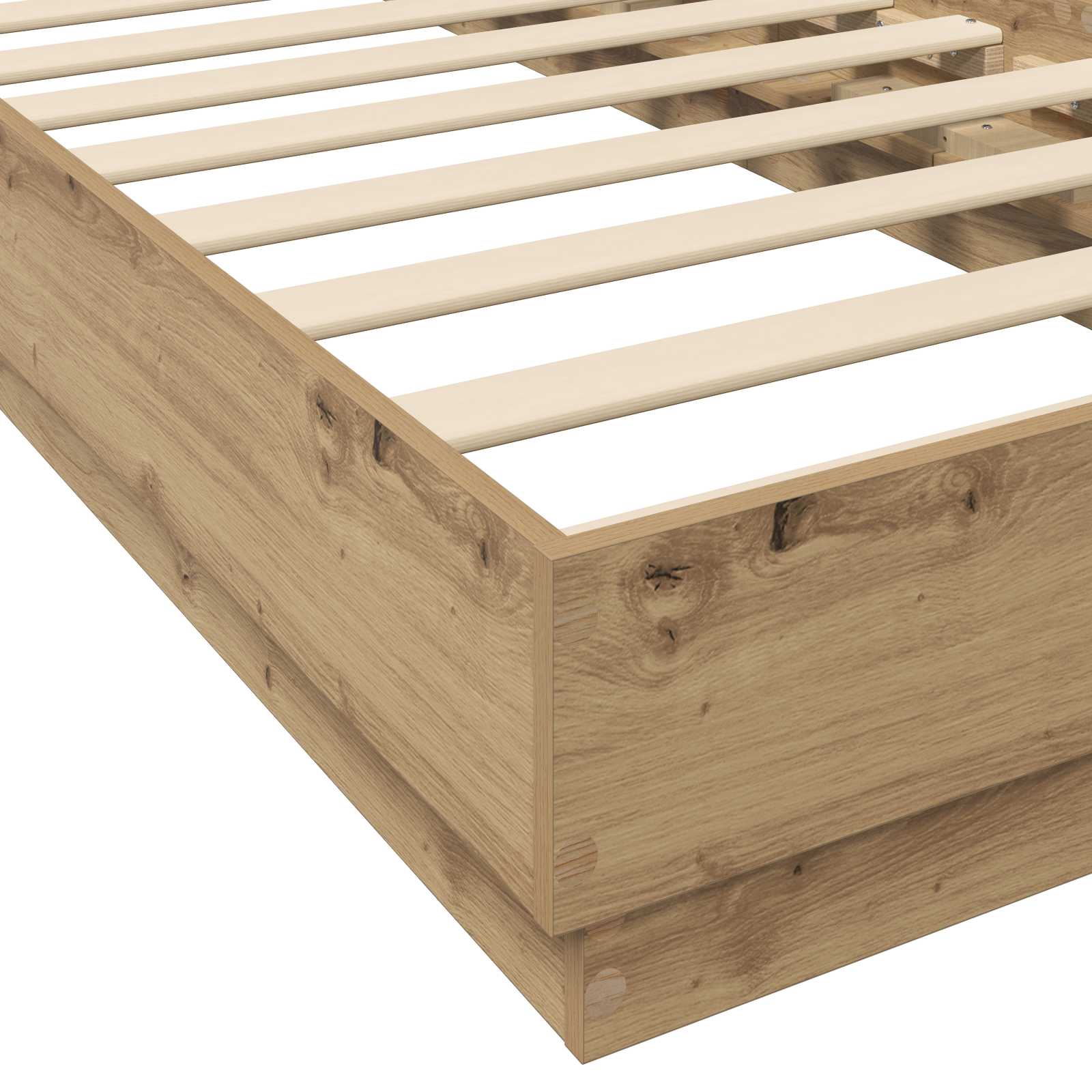 Postelový Rám S Led Dub Artisan 80 X 200 Cm Kompozitní Dřevo