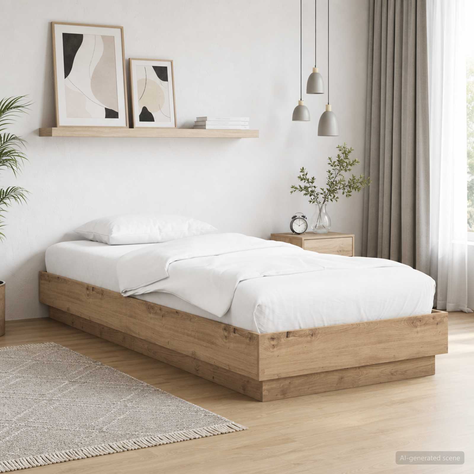 Postelový Rám S Led Dub Artisan 80 X 200 Cm Kompozitní Dřevo