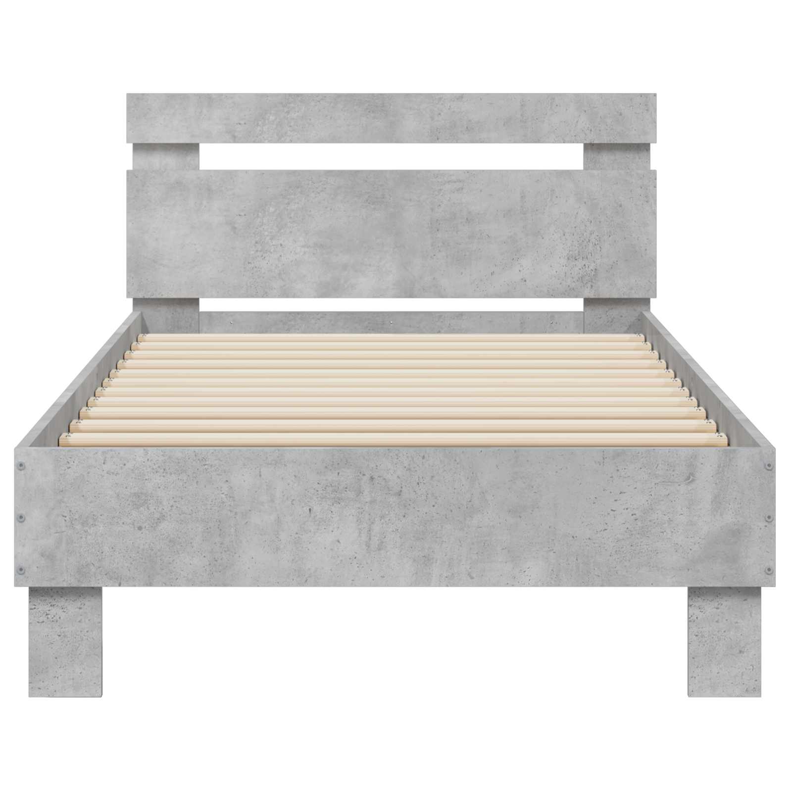 Rám Postele Betonově Šedá Kompozitní Dřevo