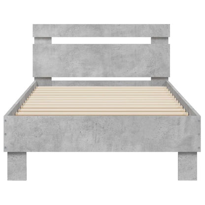 Rám Postele Betonově Šedá Kompozitní Dřevo