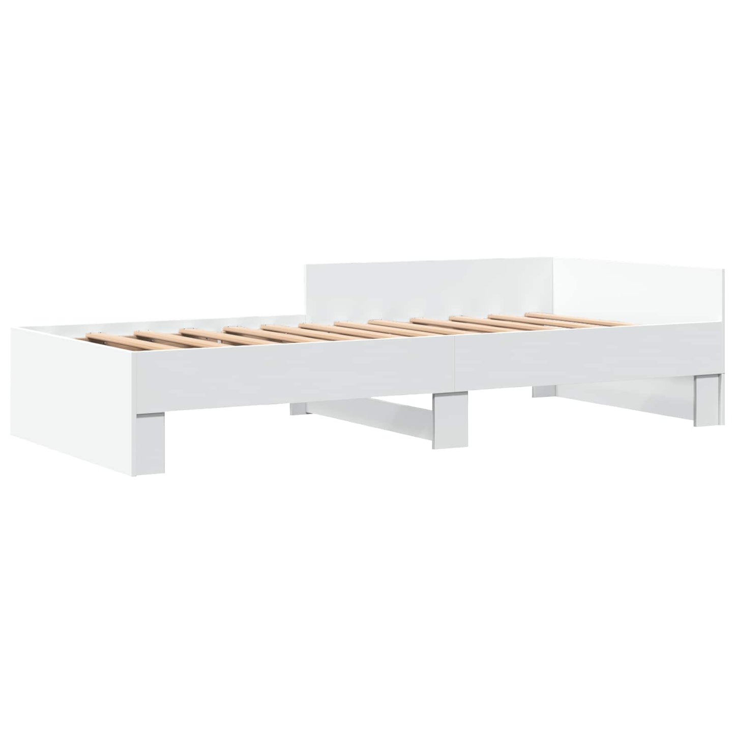 Rám Postele S Čelem Bílá 80 X 200 Cm Kompozitní Dřevo