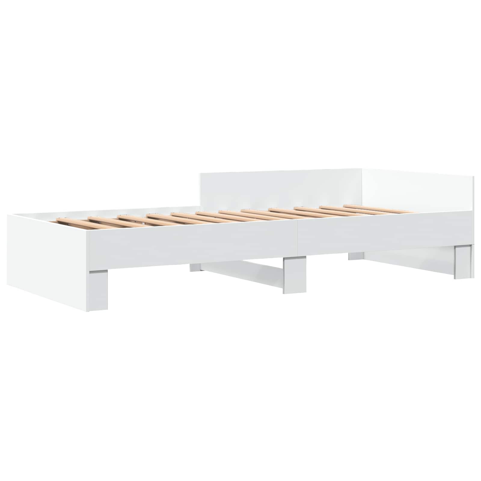 Rám Postele S Čelem Bílá 80 X 200 Cm Kompozitní Dřevo