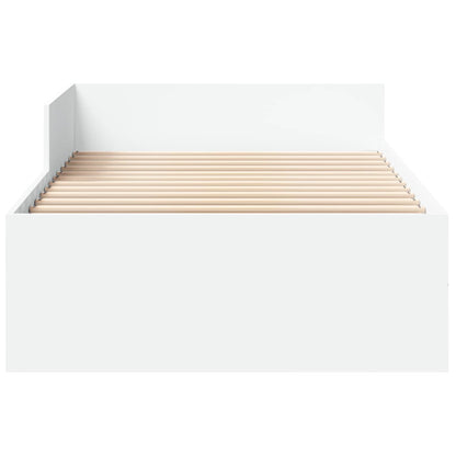 Rám Postele S Čelem Bílá 80 X 200 Cm Kompozitní Dřevo