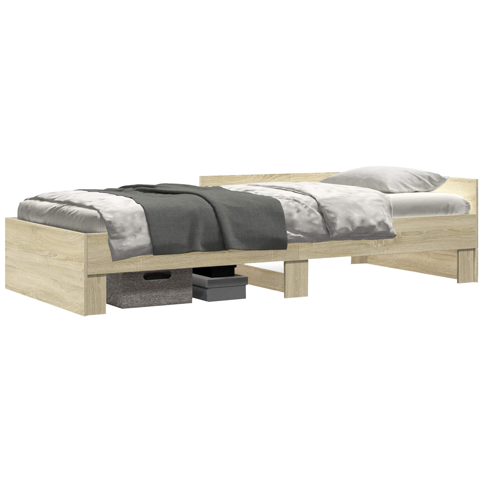 Rám Postele S Čelem Dub Sonoma 80 X 200 Cm Kompozitní Dřevo