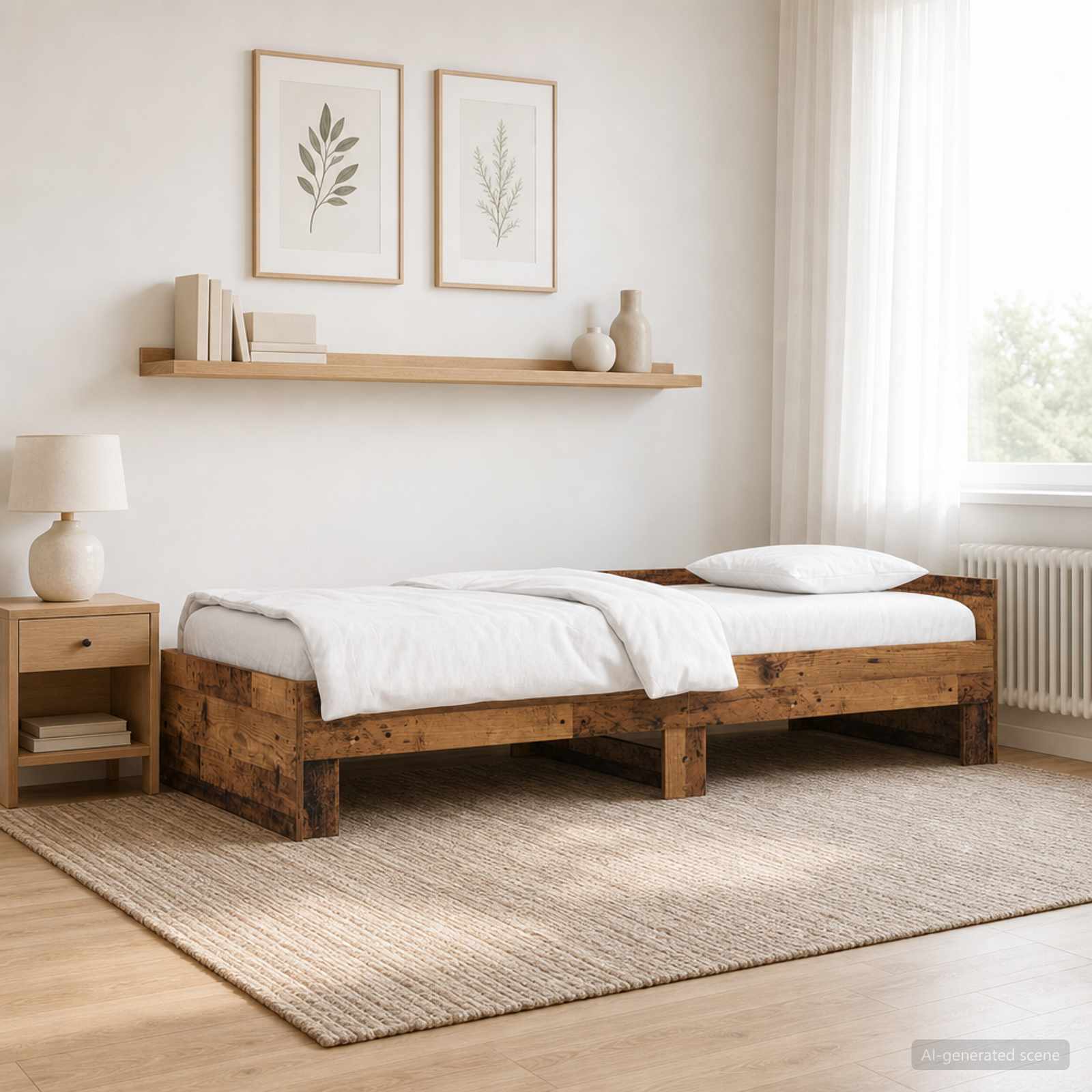 Rám Postele S Čelem Staré Dřevo 80 X 200 Cm Kompozitní Dřevo
