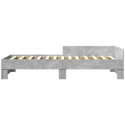 Rám Postele S Čelem Betonově Šedá 80 X 200 Cm Kompozitní Dřevo