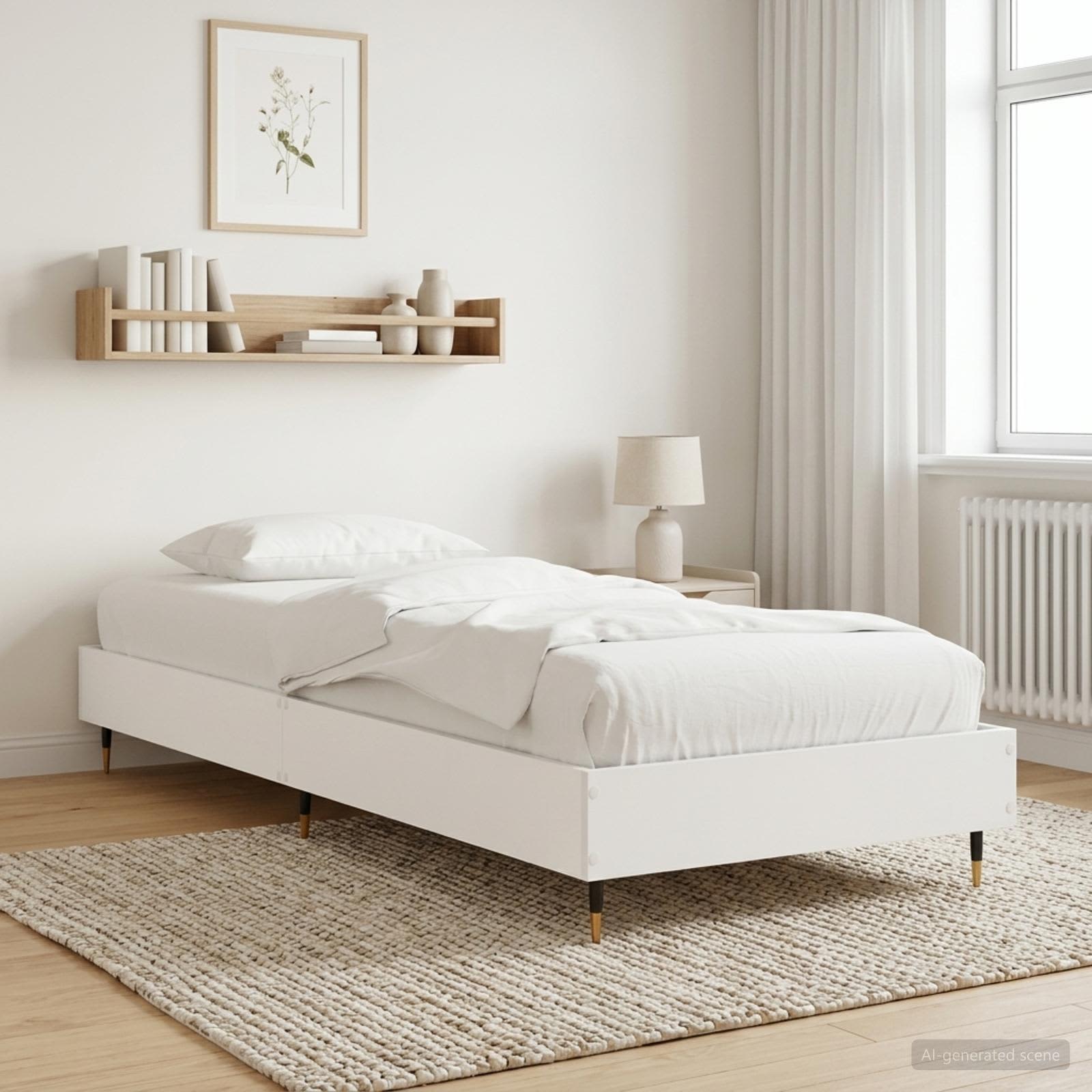 Rám Postele Bílá 80 X 200 Cm Kompozitní Dřevo