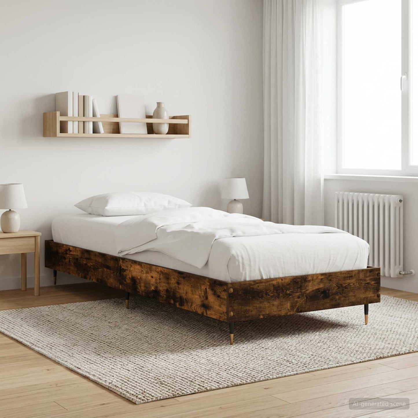 Rám Postele Kouřový Dub 80 X 200 Cm Kompozitní Dřevo