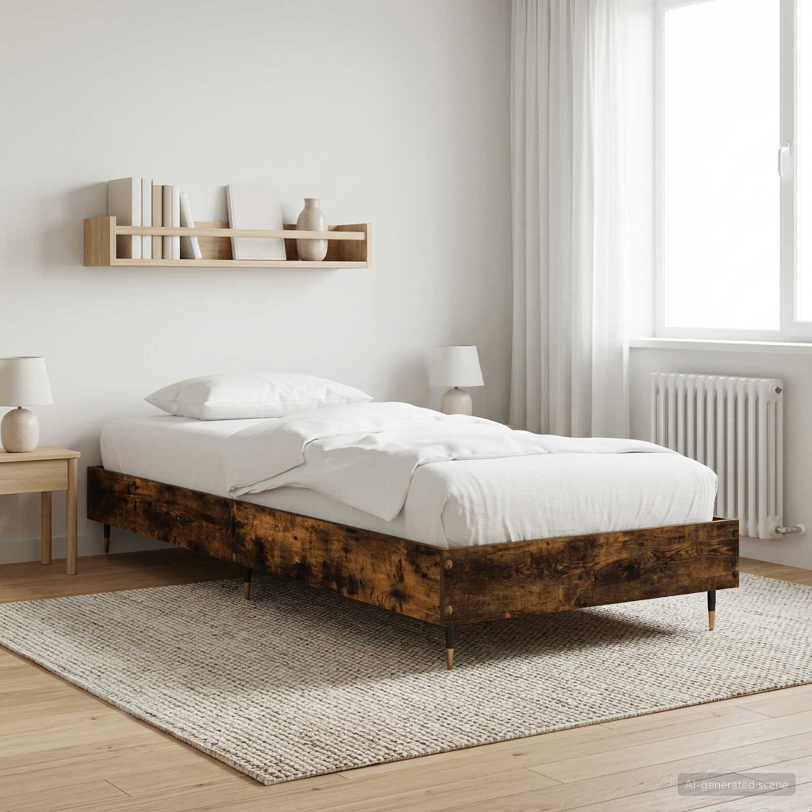 Rám Postele Kouřový Dub 80 X 200 Cm Kompozitní Dřevo