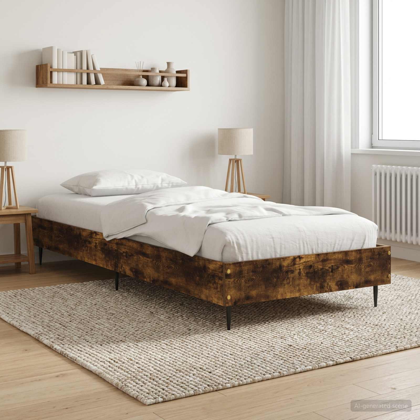 Rám Postele Kouřový Dub 80 X 200 Cm Kompozitní Dřevo