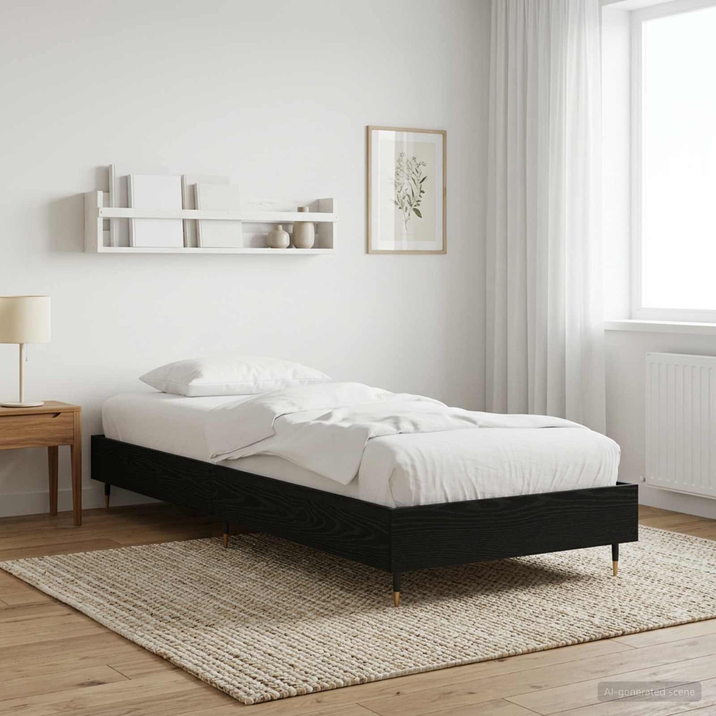 Rám Postele Černý Dub 80 X 200 Cm Kompozitní Dřevo