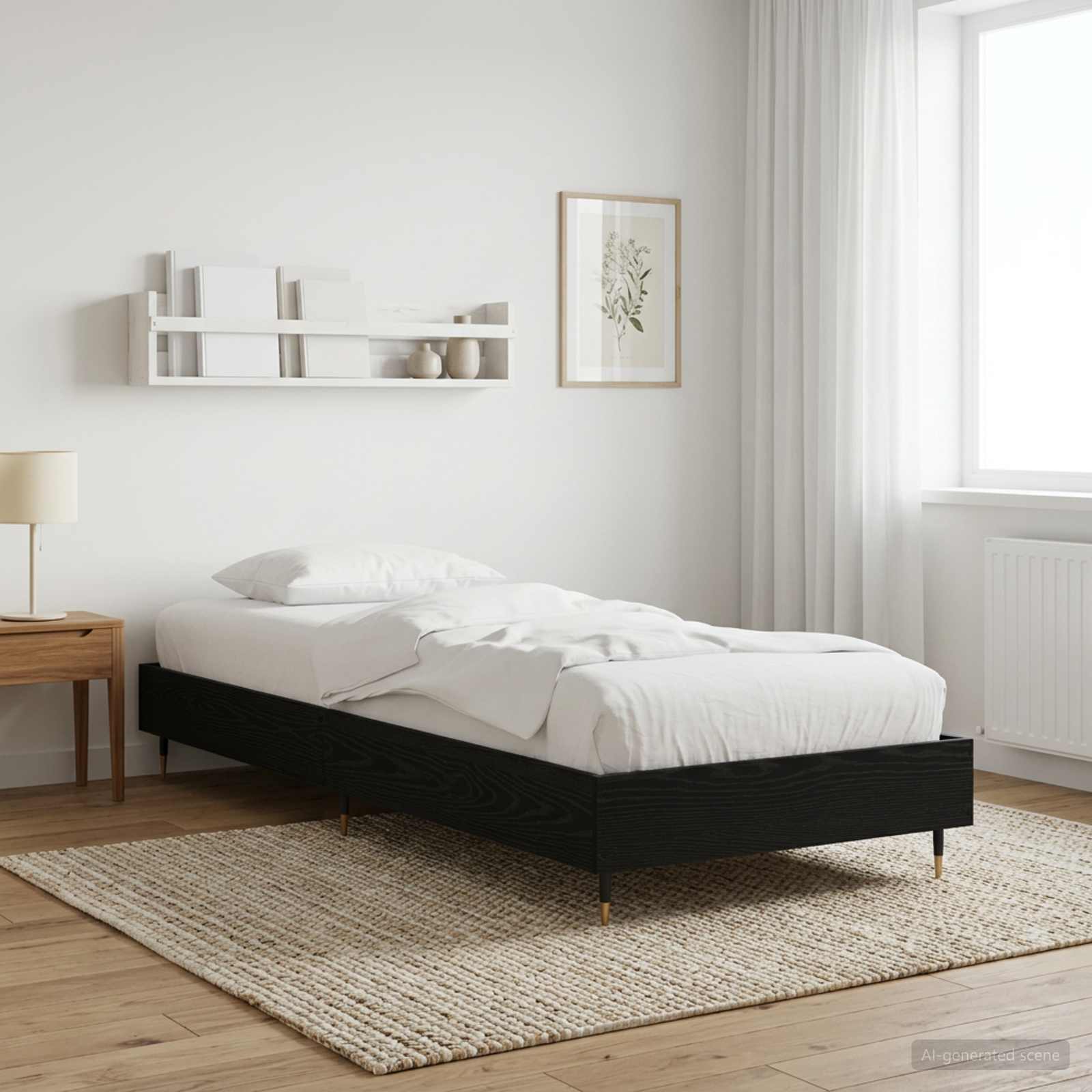 Rám Postele Černý Dub 80 X 200 Cm Kompozitní Dřevo