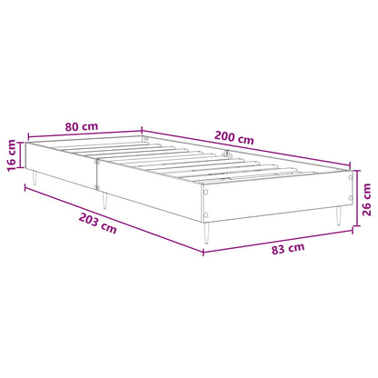 Rám Postele Černý Dub 80 X 200 Cm Kompozitní Dřevo