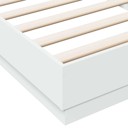 Postel Na Podlaze Bílá 80 X 200 Cm Kompozitní Dřevo