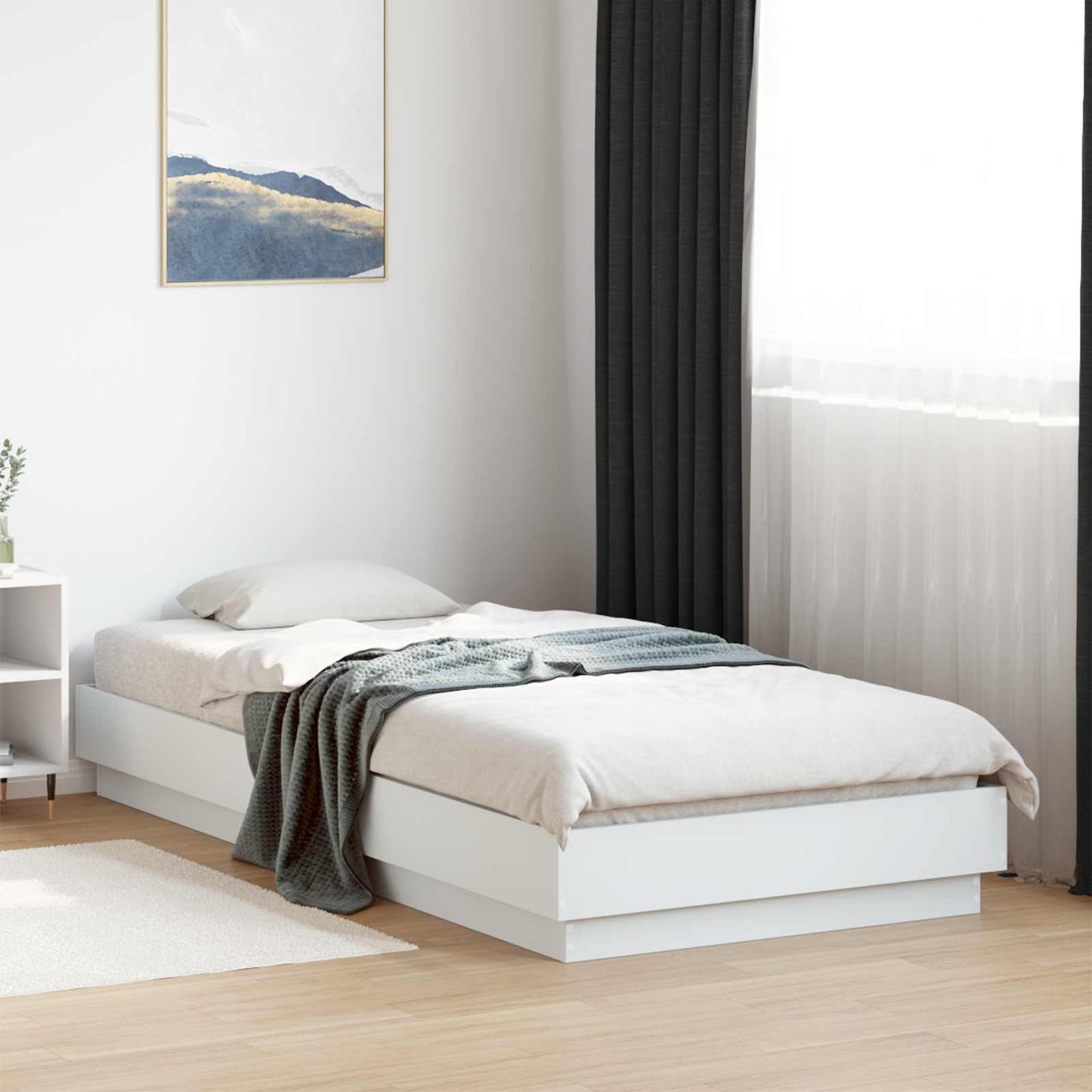 Postel Na Podlaze Bílá 80 X 200 Cm Kompozitní Dřevo