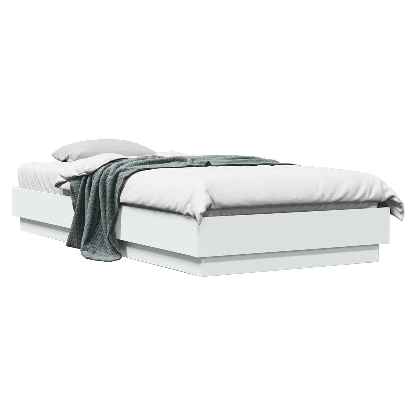 Postel Na Podlaze Bílá 80 X 200 Cm Kompozitní Dřevo