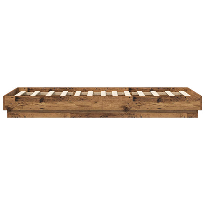 Postel Na Podlaze Staré Dřevo 80 X 200 Cm Kompozitní Dřevo