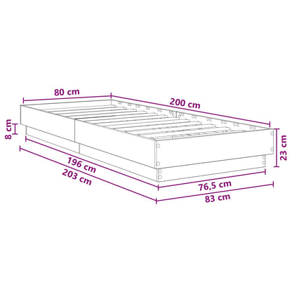 Postel Na Podlaze Betonově Šedá 80 X 200 Cm Kompozitní Dřevo