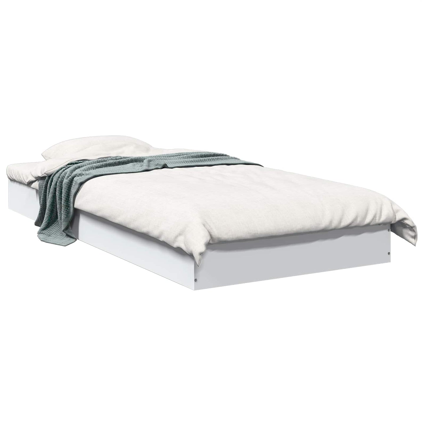 Postel Na Podlaze Bílá 80 X 200 Cm Kompozitní Dřevo