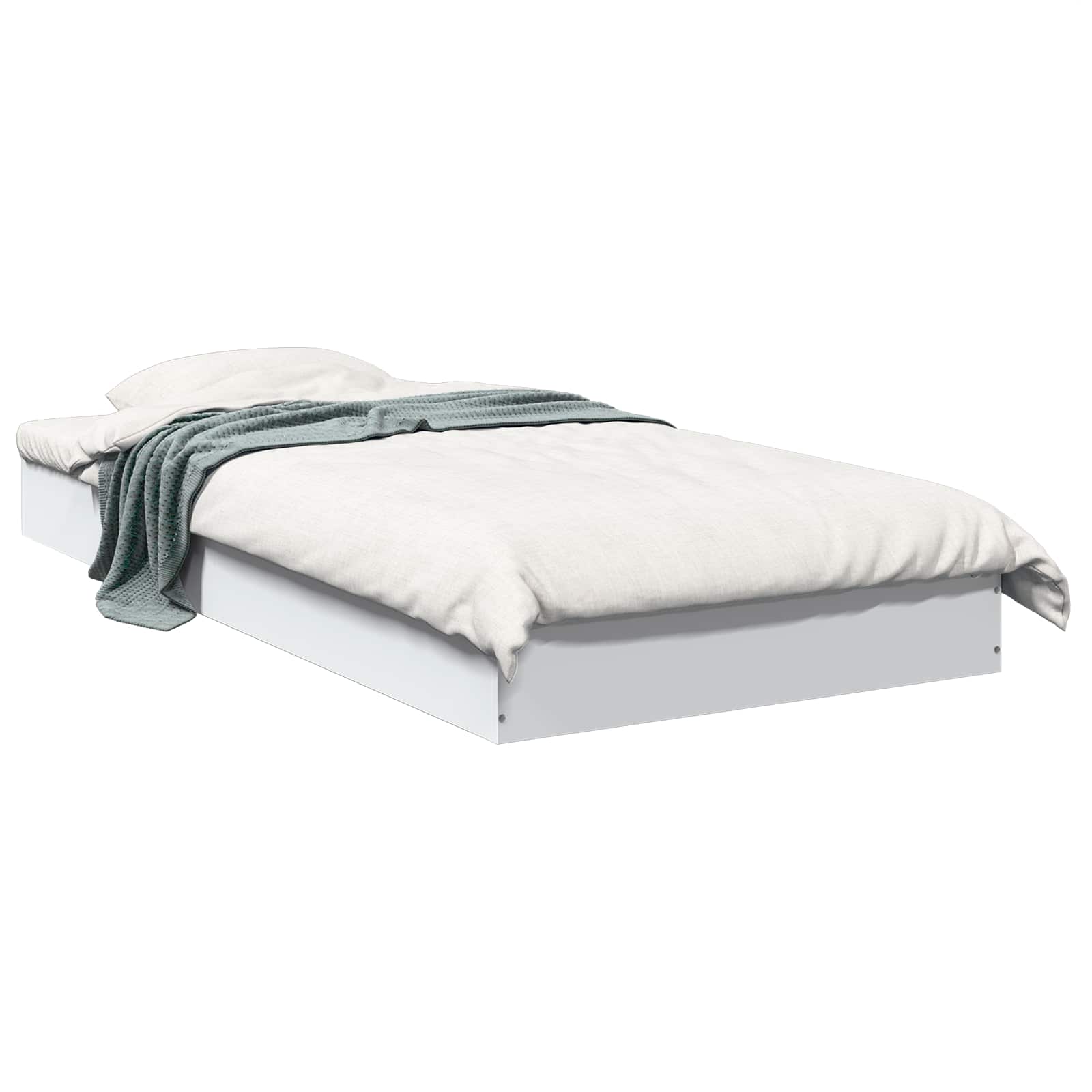 Postel Na Podlaze Bílá 80 X 200 Cm Kompozitní Dřevo