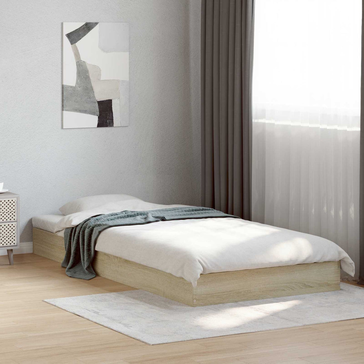 Postel Na Podlaze Dub Sonoma 80 X 200 Cm Kompozitní Dřevo