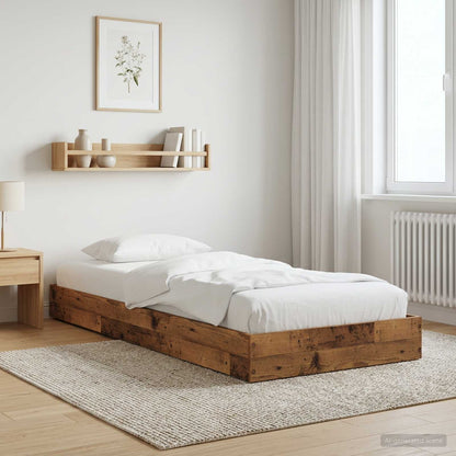 Postel Na Podlaze Staré Dřevo 80 X 200 Cm Kompozitní Dřevo
