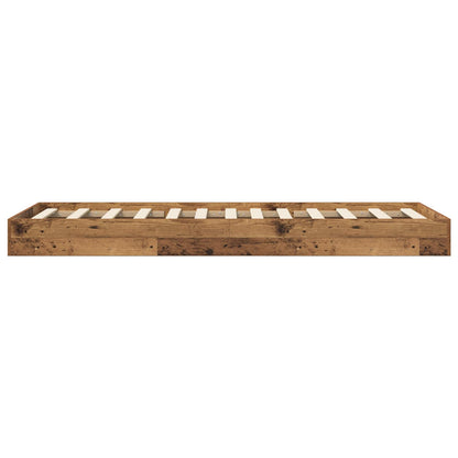 Postel Na Podlaze Staré Dřevo 80 X 200 Cm Kompozitní Dřevo