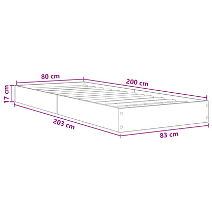 Postel Na Podlaze Betonově Šedá 80 X 200 Cm Kompozitní Dřevo