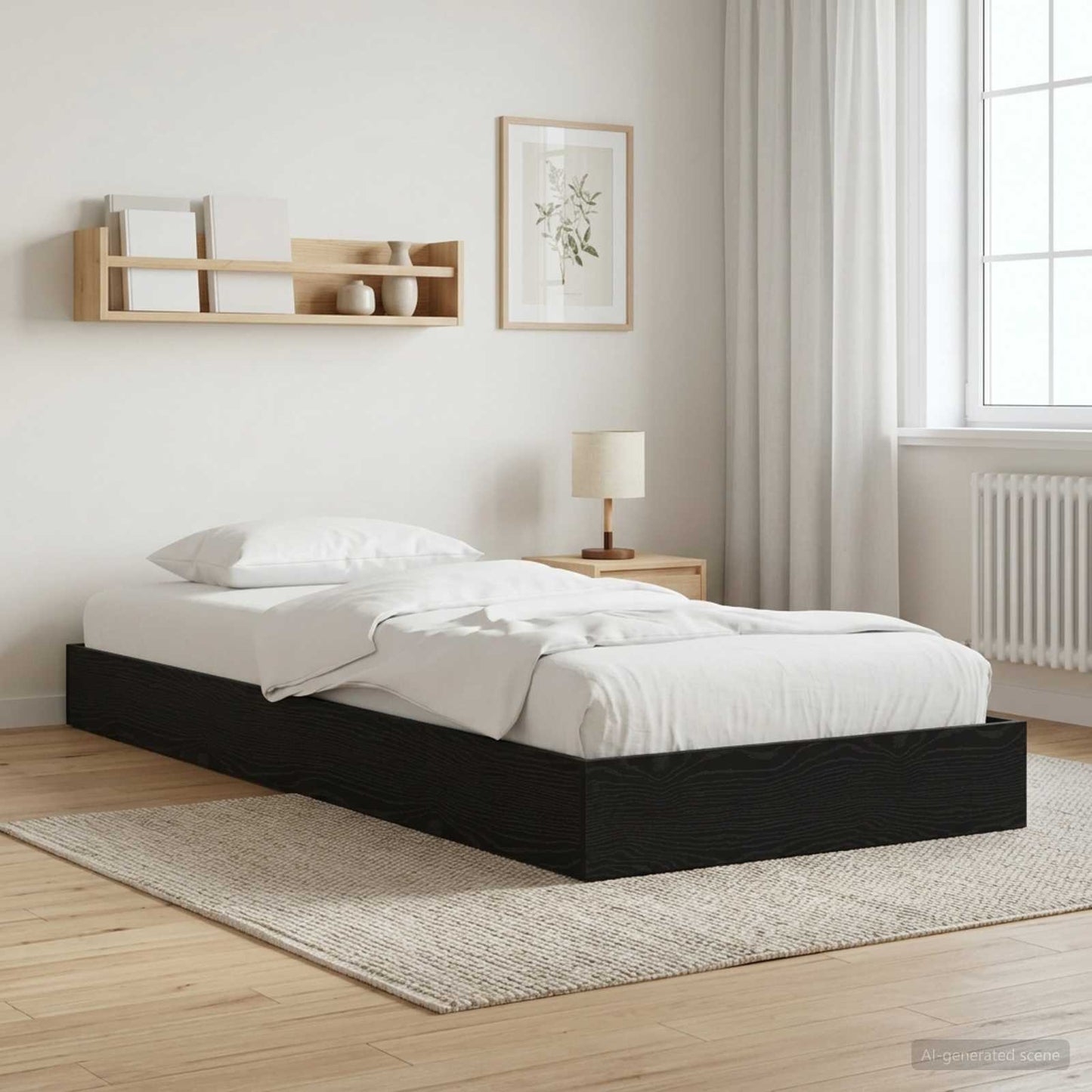 Postel Na Podlaze Černý Dub 80 X 200 Cm Kompozitní Dřevo